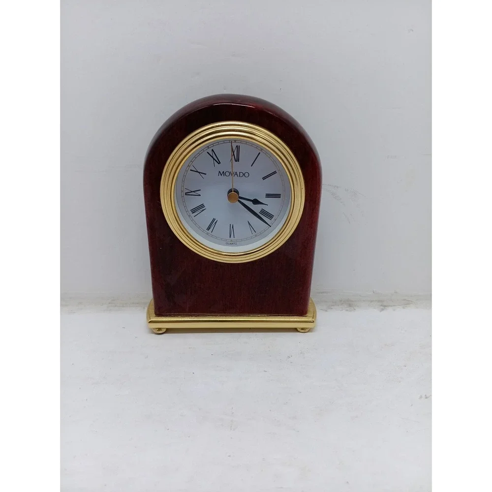 movado Woodgrain Look desk clock